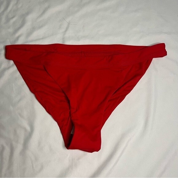 Andie Swim Red Size L The Banded Cheeky Bikini Bottom Sexy Bright Discontinued - Picture 1 of 7